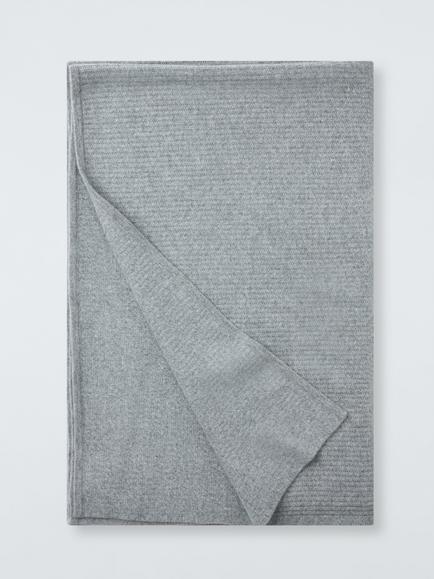 John Lewis Merino Cashmere Blend Throw, Light Grey