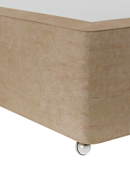 Hypnos Pocket Sprung Upholstered Divan Base, Small Double - view 2, Premium Sandstone Pearl