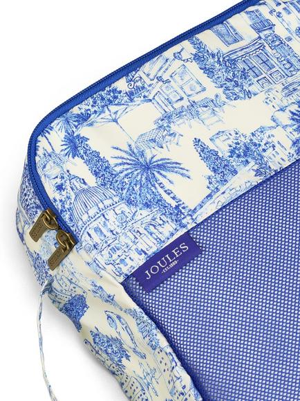 Joules Boat Club Packing Cube Set, Pack of 4, Blue/Multi - view 2, Blue/Multi
