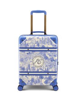 Joules Boathouse 4-Wheel Travel Cabin Suitcase, 38L, Blue/Multi, Blue/Multi