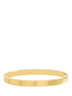Jon Richard Engraved Heart Bangle, Gold, Gold