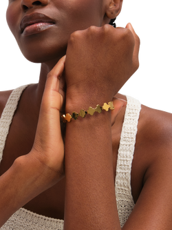 Jon Richard Polished Clover Bangle, Gold - view 2, Gold