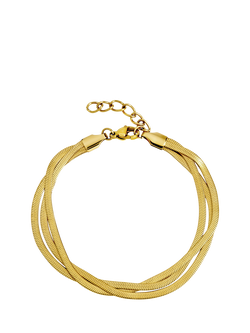 Jon Richard Multirow Snake Chain Bracelet, Gold, Gold