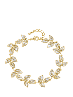 Jon Richard Cubic Zirconia Leaf Bracelet, Gold, Gold