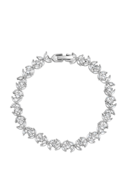 Jon Richard Cubic Zirconia Floral Bracelet, Silver, Silver