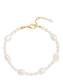 Jon Richard Real Freshwater Pearl Bracelet, Gold, Gold