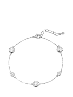 Jon Richard Cubic Zirconia Bezel Bracelet, Silver, Silver