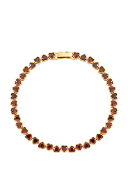 Jon Richard Cubic Zirconia Red Heart Drop Bracelet, Gold, Gold