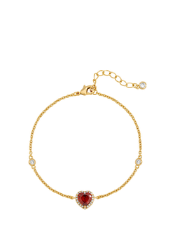 Jon Richard Cubic Zirconia Heart Charm Chain Bracelet, Gold, Gold