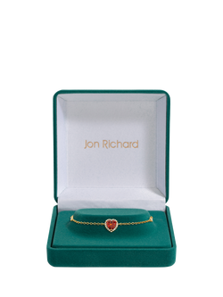 Jon Richard Cubic Zirconia Heart Charm Chain Bracelet, Gold - view 2, Gold