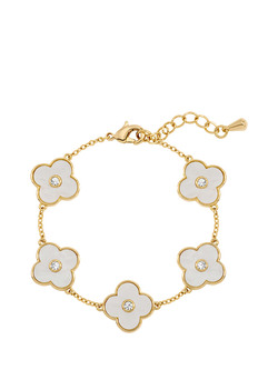 Jon Richard Mother-of-Pearl Polished Clover Bracelet, Gold, Gold