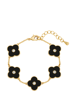 Jon Richard Jon Richard Jet Polished Clover Bracelet, Gold, Gold