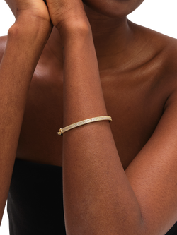 Jon Richard Cubic Zirconia Bangle, Gold - view 2, Gold