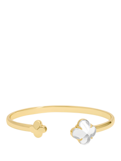 Jon Richard Polished Crystal Clover Bangle, Gold, Gold