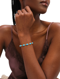 Jon Richard Turquoise Stone Bracelet, Gold - view 2, Gold