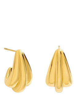 Jon Richard Multirow Dome Earrings, Gold, Gold