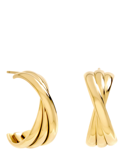 Jon Richard Interlock Hoop Earrings, Gold, Gold