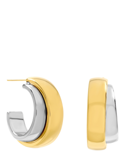 Jon Richard Double Row Hoop Earrings, Two Tone, Two Tone