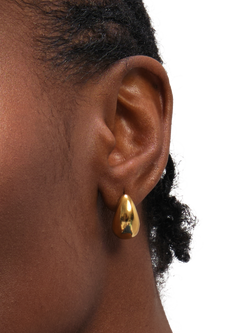 Jon Richard Dome Stud Earrings, Gold - view 2, Gold