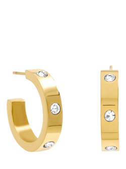 Jon Richard Crystal Hoop Earrings, Gold, Gold