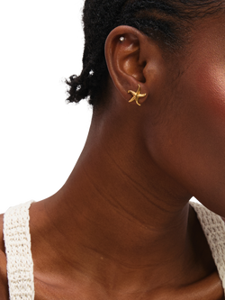 Jon Richard Starfish Stud Earrings, Gold - view 2, Gold