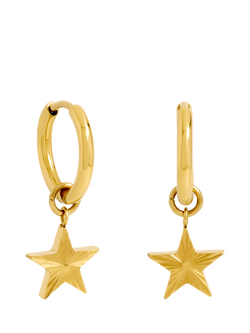 Jon Richard Star Drop Huggie Hoop Earrings, Gold, Gold