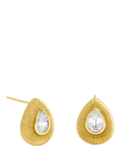 Jon Richard Crystal Tear Drop Stud Earrings, Gold, Gold