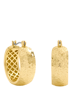 Jon Richard Textured Large Hoop Earrings, Gold, Gold