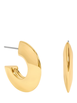 Jon Richard Flat Disk Hoop Earrings, Gold