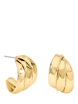 Jon Richard Multi Row Molten Hoop Earrings, Gold