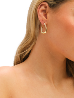 Jon Richard Twist Hoop Earrings, Gold - view 2, Gold