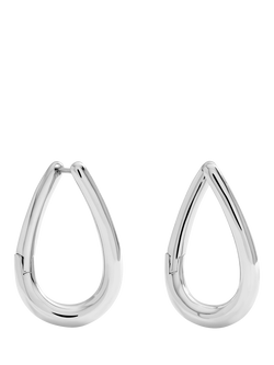 Jon Richard Twist Hoop Earrings, Silver, Silver