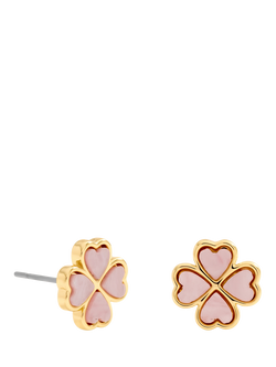 Jon Richard Clover Stud Earrings, Gold/Pink