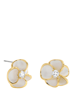 Jon Richard Enamel Floral Stud Earrings, Gold, Gold