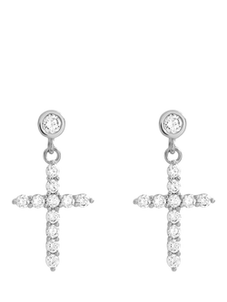 Jon Richard Cubic Zirconia Earrings, Silver, Silver