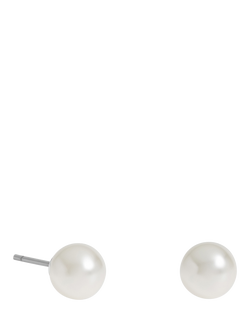 Jon Richard White Pearl Earrings, Silver, Silver