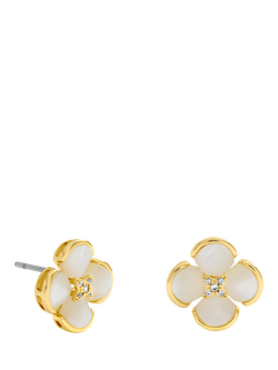Jon Richard Mother of Pearl Flower Stud Earrings, Gold, Gold
