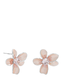 Jon Richard Blush Pink Flower Earrings, Silver, Silver