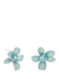 Jon Richard Blue Flower Earrings, Silver, Silver