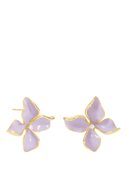 Jon Richard Petal Flower Earrings, Gold, Gold