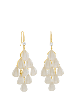 Jon Richard Cream Droplet Earrings, Gold, Gold