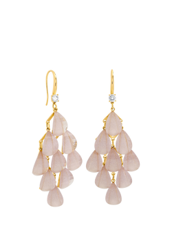 Jon Richard Purple Droplet Earrings, Gold, Gold