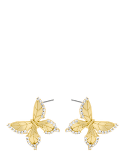 Jon Richard Crystal Edge Butterfly Clip-On Earrings, Gold, Gold