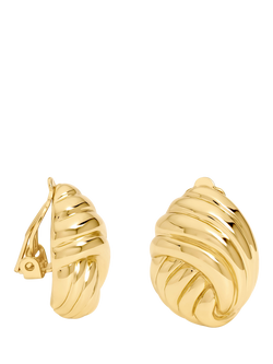 Jon Richard Shell Clip-On Earrings, Gold, Gold