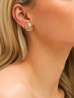Jon Richard Shell Clip-On Earrings, Gold - view 2, Gold
