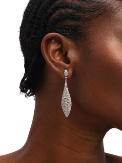 Jon Richard Mixed Stone Statement Earrings, Silver - view 2, Silver