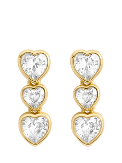 Jon Richard Cubic Zirconia Heart Drop Earrings, Gold, Gold