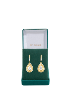 Jon Richard Diamond-Cut Pear Drop Earrings, Gold, Gold