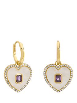 Jon Richard Mother Of Pearl Heart Earrings, Gold, Gold