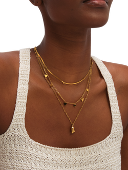 Jon Richard  Double Row Heart Necklace, Gold - view 2, Gold